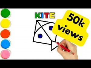How to draw a kite easy step by step || Flying kite Drawing for beginners || Kite Drawing easy ||