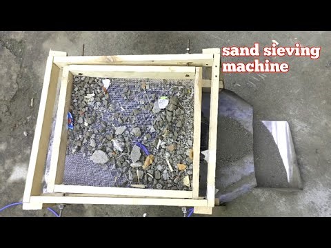 A sand sieving machine. Vibrating Sieving