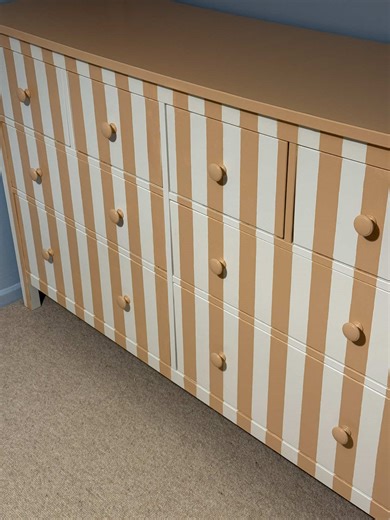 Nesting diy is in full swing, striped drawers diy #ikeadiy #pregnant #31weeks #nurserydecor #homedecor