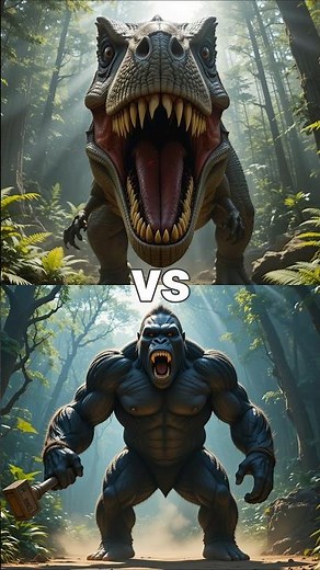 Trex vs King Kong (hippo, bear, unicorn, mammoth) #trex #dinosaur #kingkong #vs