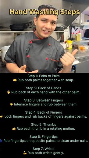 Hand wash procedure steps. #shortvideo #handwash #culinary #trending #youtubeshorts #chef #cheflife