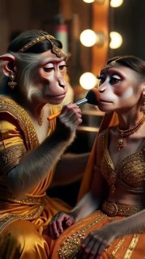 monkey wedding makeup#shortsfeed #funny#anaya
