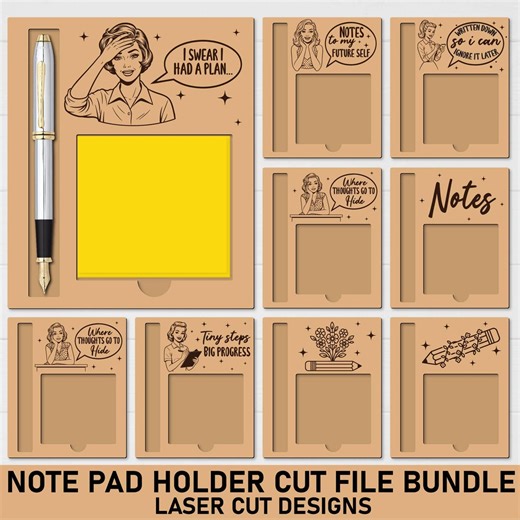 Laser Cut Sticky Note Holder SVG Bundle, Teacher Gift (digital Download) - Etsy