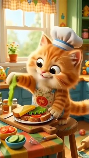 Cute Baby Cat Cooking a Tiny Meal 😻 | Funny & Cute Cat Shorts#youtubeshorts #viral #trending #cat