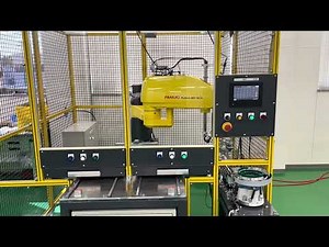 Original automatic insert insertion machine with material handling robot（ヘリサート自動挿入ロボット）