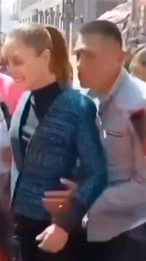 While Mexican President Claudia Sheinbaum spoke with citizens in Mexico City’s historic downtown, a man stepped up behind her and touched her before a government official intervened. | New York Post