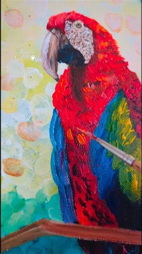 Acrylic painting of a parrot 😍🎨🖌️🦜 #art #artshorts #artist #painting