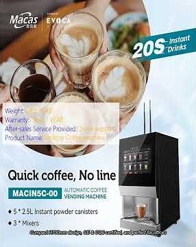 MDB Protocol Fully Automatic Coffee Powder Vending Machine H 700mm