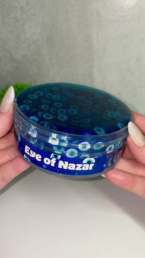 what time did you get home from work or school yesterday? 10pm 🥱 EYE OF NAZAR 🧿 texture: clear glue fimo crunch scent: raspberry sorbet, magnolia vanilla this slime is inspired by my time i spent in Greece last summer. fimo crunch bombs are so fun to play with! they make the most satisfying crunch. i have experimented lots of times with multiple crunchy add ins and i alway say fimo bombs make my favorite asmr. the crunches are high pitched and loud. it feels so nice to squish the little eyes t