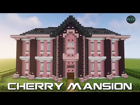 How To Build A CHERRY WOOD MANSION In Minecraft - TUTORIAL