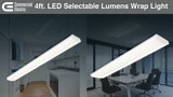 Commercial Electric 4 ft. 1900-3600 Selectable Lumens, Integrated LED White Wraparound Light, Selectable 3500K 4000K 5000K, 40-Watt, 120V C03041501A