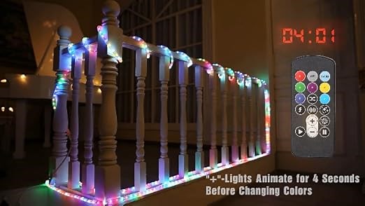 18ft 180 LED Color Changing Rope Lights Outdoor with Remote