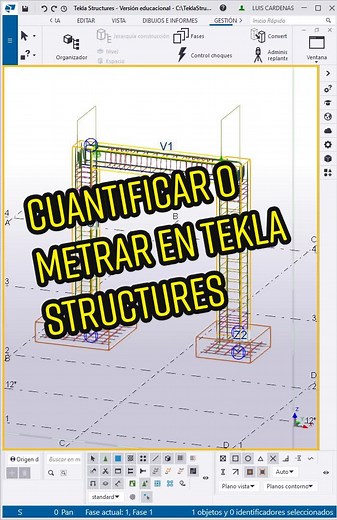 Cuantificar o metrar en TEKLA STRUCTURES #teklastructures #tekla #cad #bim #ingenieria #arquitectura #topografia #autocad