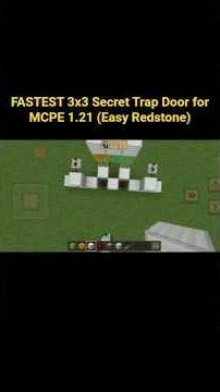 FASTEST 3x3 Secret Trap Door for MCPE (Easy Redstone) #Minecraft #Redstone #Tutorial #Sorter #Gaming