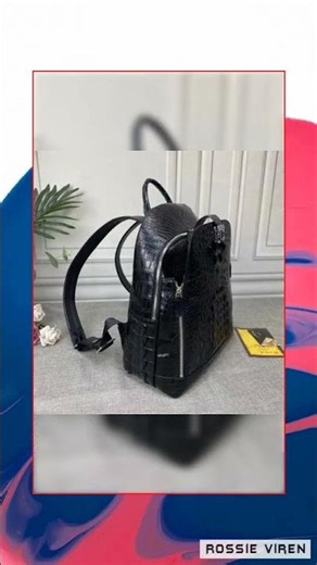Men's Genuine Crocodile Bone Leather Backpack Large Volume