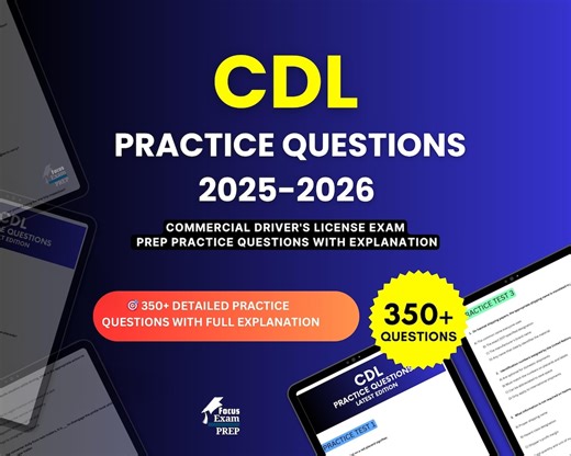 CDL Practice Questions 2025-2026 | Commercial Driver's License Exam | Test Prep Study Guide PDF | Digital Download - Etsy