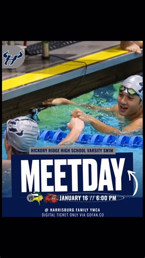 Hickory Ridge Swim Team on Instagram: "IT’S SENIOR NIGHT!! We are so excited to recognize our senior swimmers tonight! Meet will be at Harrisburg YMCA, starting at 6pm. Senior Recognition will be AFTER the Men’s 50 Free, so make sure you arrive in time! Congratulations to Ellie Glennon, Emilia Garcia, Maddie Carron, Sloan Kastler, Joey Sinicropi, Noah Brumbaugh, Parker Murphy, and Uden Shakya! Admission is required, digital tickets only via GoFan! $9.00 ea. No tickets sold at doors. Limited tick