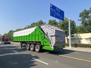 [Hot Item] Heavy-Duty 45-50m3 Garbage Compactor Semi Trailer for Efficient Waste Management