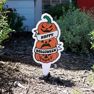 Reversible Pumpkin Yard Sign | Happy Halloween & Fall Vibes - Etsy