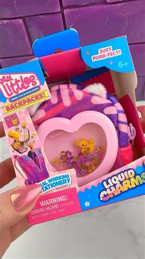 Real Littles Liquid Charms Mini Backpack Opening Satisfying Video ASMR! 💜💦 #shorts #mini #asmr