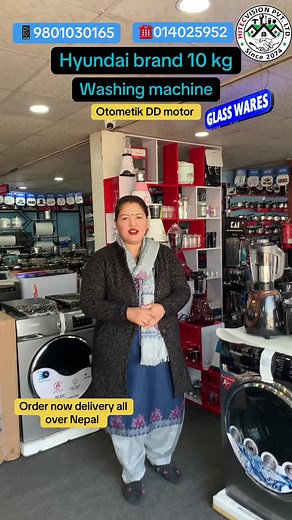 Hyundai brand 10 kg washing machine otometik DD motor order now delivery all Nepal 9801030165 014025952 #hitecvisionpvtltd #tarkeshwor #lambagar #fypシ #fyp