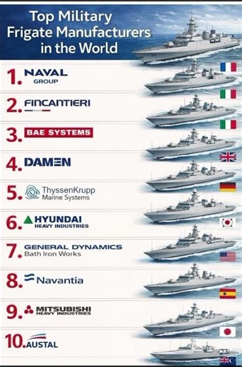 "Top Military Frigate Manufacturers in the World" #interestingfacts #doyouknow
