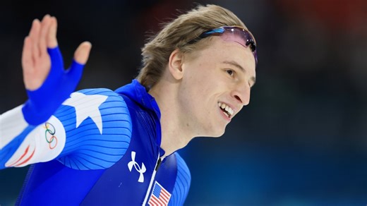 Jordan Stolz smashes Olympic record in 1000m, wins first gold medal in speedskating