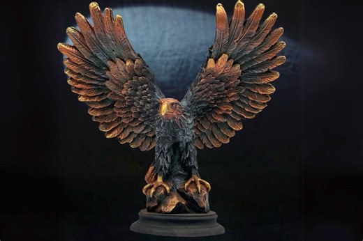 Realistic Winged Eagle Statue: Rising Bird Sculpture, Home Office Bookshelf & Mantelpiece Decor - Etsy