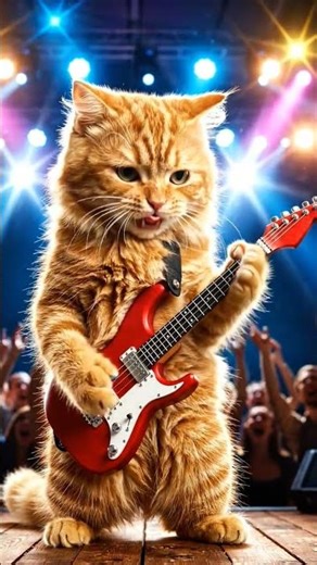 "Rockstar Cat Steals the Show 🎸🐱 | AI Generated Band"