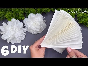 🌸 6 Easy DIY Napkin Flower Ideas | Tissue Paper Craft for Beginners 🌸