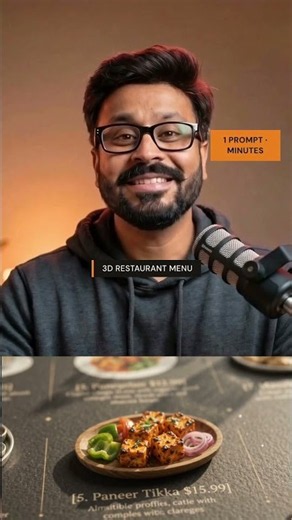 How to make a 3D Restaurant Menu with just ONE Prompt