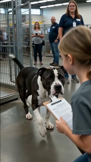 A shelter dog meets the girl who chose him