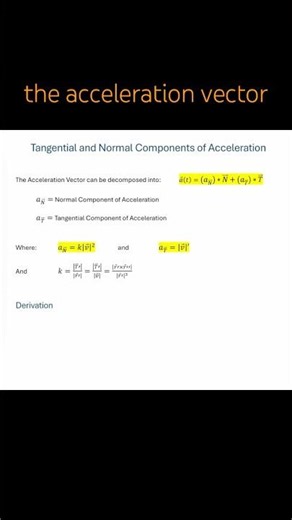 Derive Normal & Tangential Components of Acceleration