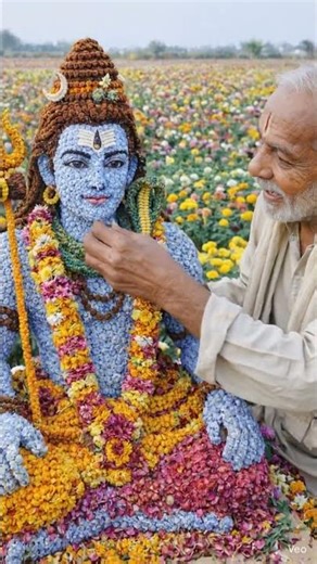 Incredible Flower Art of Lord Shiva 🌸 | Handmade Nature Sculpture