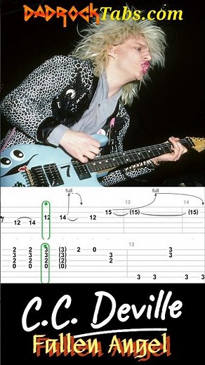 Fallen Angel Poison CC Deville #learnguitar #guitartabs #guitar #howto #classicrock #tutorial