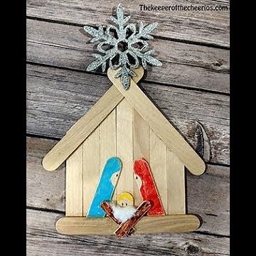 craftstick nativity scene and manger