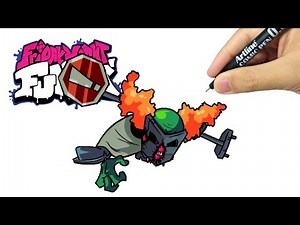 How to draw tricky, How to draw friday night funkin characters, how to draw tricky the clown