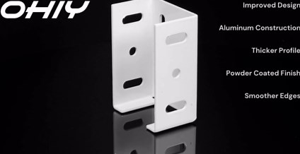 Heavy Duty Aluminum Fence Bracket for Vinyl Fencing Panel to Post Connection, Metal Replacement for 2.75in Plastic Brackets, Fits 2-3/4" Rails, 2 pcs