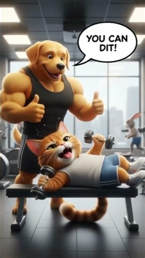 💪 Cat’s Gym Journey Begins | Hard Work Always Pays Off 🐾🔥 #catshorts #catgym #shorts