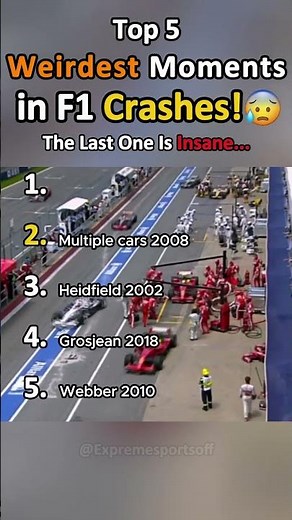 Top 5 Weirdest F1 Crashes! 🤯 | The Last One... WTF!? 😱👀#f1 #formula1