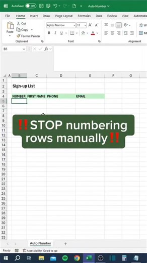 Excel Tempates on Instagram: "Auto Number in Excel‼️ Level up in Excel in one hour!!! 💃🏼 You’re invited to a FREE Excel class w/ Miss Excel! 🎉 Registration + Replay Access = link in bio 📚 Topic: Data Cleaning & Automating with VBA Macros ✏️ Short Description: In this free 1-hour power-packed session, you’ll learn Miss Excel’s hacks for Data Cleaning & VBA Macros to save you hours each week! 🔑 Key Takeaways: In just 1 hour, you will… 🧠Learn shortcuts to get rid of frustrating, messy data qu