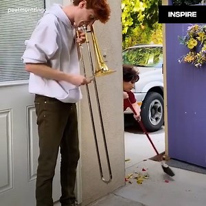 2.7M views · 90K reactions | This trombone player loves to bother his mom!  | Inspire | Facebook