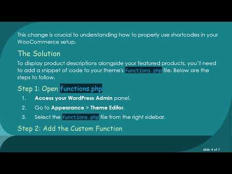 How to Display Featured WooCommerce Products with Descriptions Using Shortcodes