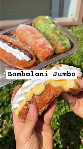Jumbo Bomboloni with Cream Filling 🍩✨ Too Good to Resist