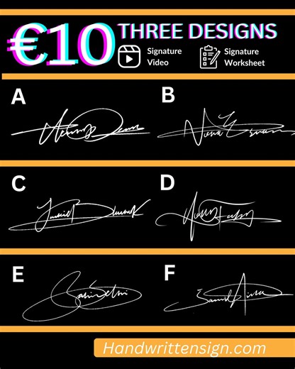 Handwritten Signature Design With Real Handwritten Style, Fast Delivery Within 48 Hrs, Video Tutorial and Worksheet Available - Etsy