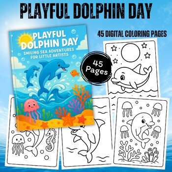 Playful Dolphin Day | 45 Cute Dolphins & Ocean Sea Life Adventure Coloring Pages