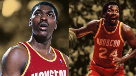 Hakeem Olajuwon gives his flowers to Moses Malone: "The best big man in the game"