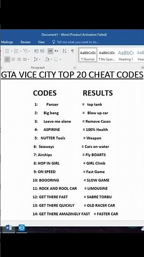 20 Amazing Cheat codes in GTA Vice city #gta #shorts #short