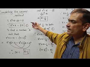 Completing the square method for solving quadratic equations