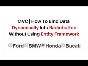 mvc bind data from database into radiobutton without entity framework